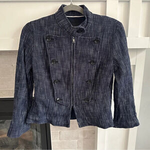 Banana republic Blue & White  Blend Tweed Blazer Size 0